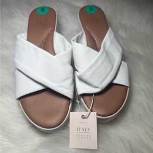 White Leather Women's Sandals
